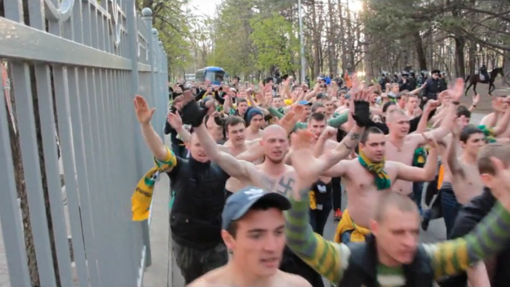 Проход фанатов «Кубани» на дерби. 11.04.2015. Фото c видео.